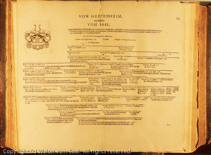 Antique book plate 69: von Heppenheim genannt vom Saal